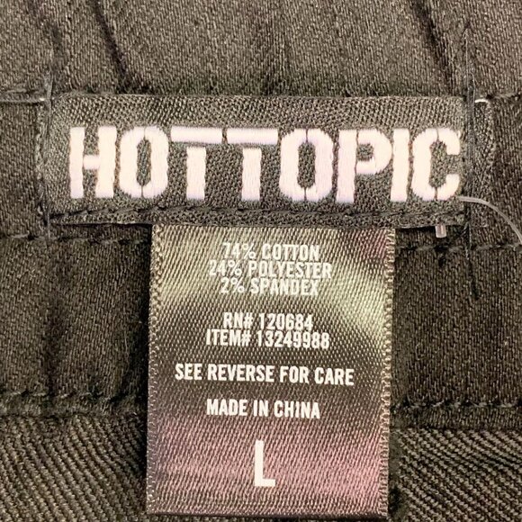 Hot Topic Men's Black Cotton Zipper Taper Goth Jogger Pants Size L NWT - Picture 8 of 13
